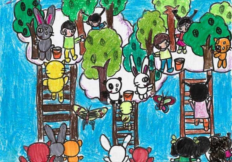 中国儿童低碳倡想:每年种棵树