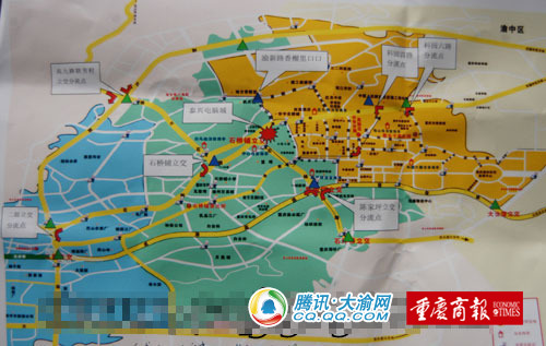 图为石桥铺"4.24"火灾事件区域交通控制图