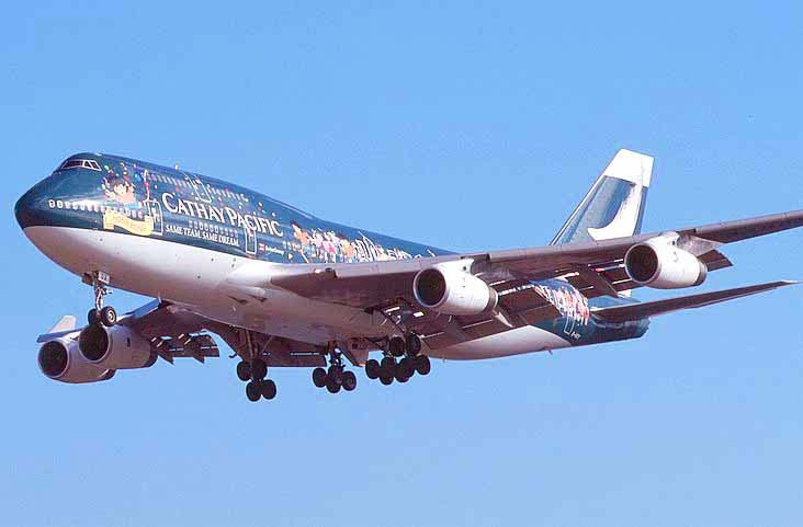 香港国泰航空彩绘飞机_旅游频道_旅游新闻_腾