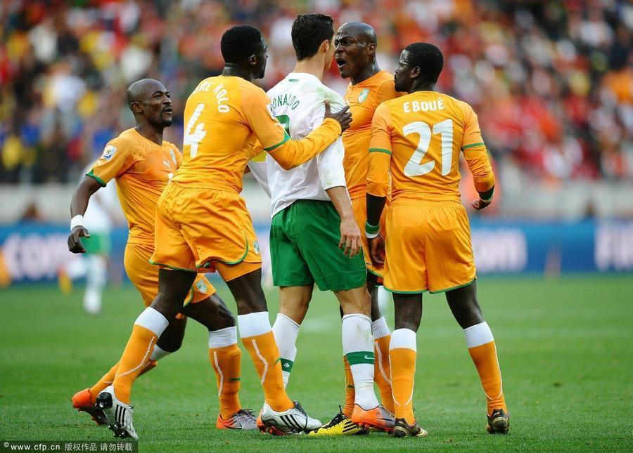 北京时间2010年6月15日22点,2010年南非世界杯小组赛g组科特迪瓦vs