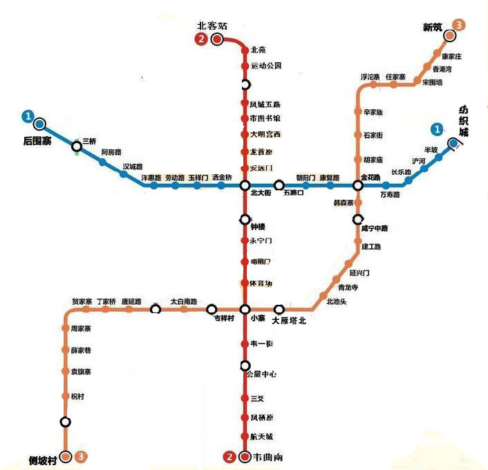 【西安地铁3号线线路图】