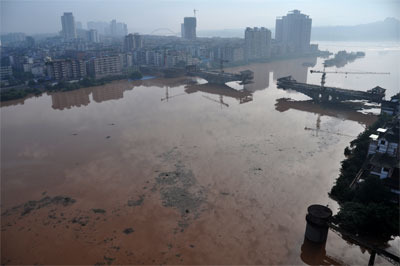 洪峰过境合川 最高超警戒水位9米_重庆新闻