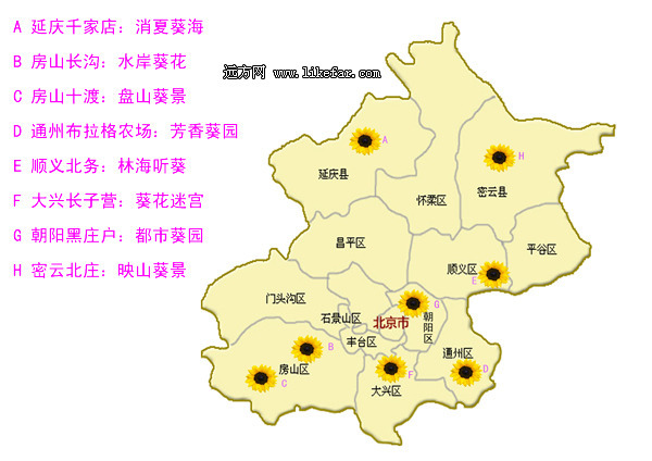 2010北京周边赏葵地点分布图图片