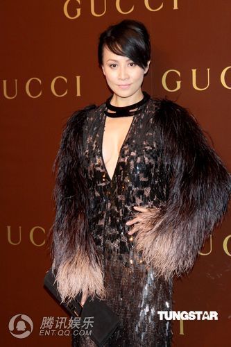 刘嘉玲黑色露背礼裙现身 郭富城略显臃肿【图】