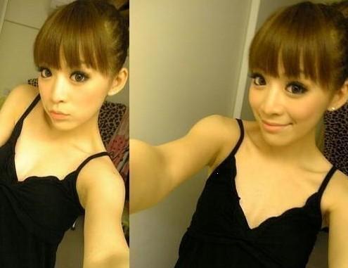 组图:90后<em>大眼美女</em>秀居家照 小家碧玉透着性感