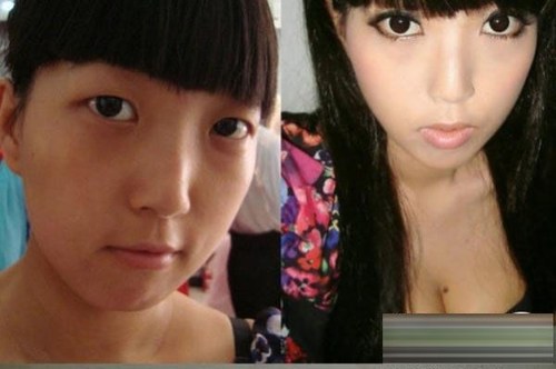 惊悚!网络美女卸妆前后_腾讯大秦网