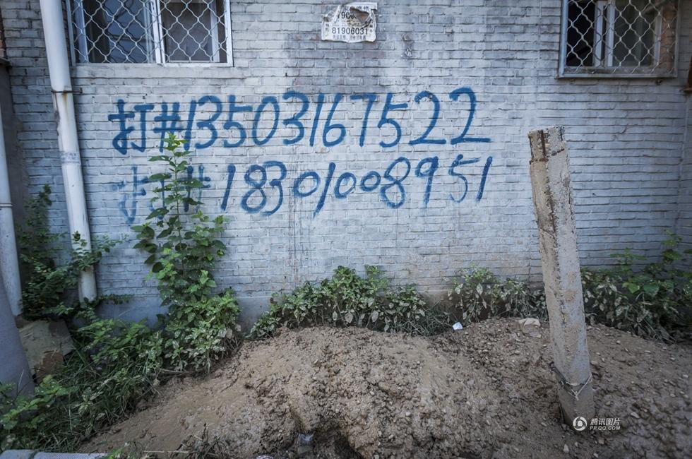 高清图—北京清华大学西北侧水磨小区北漂激增引水荒 村民打井