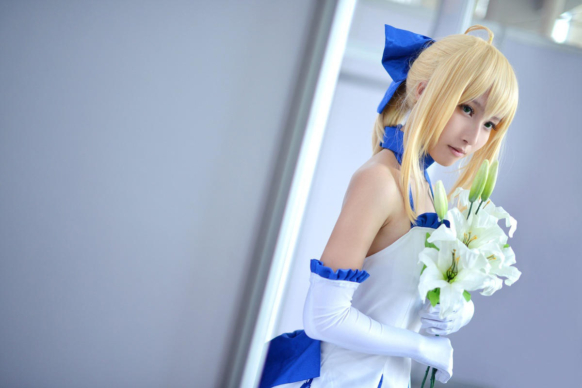 型月十年之saber lily蓝百合礼服cos [15p]