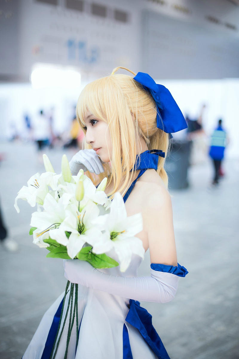 型月十年之saber lily蓝百合礼服cos [15p]