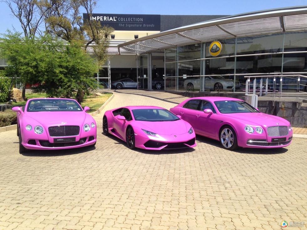 粉色的兰博基尼和宾利 只为宣传乳腺癌
