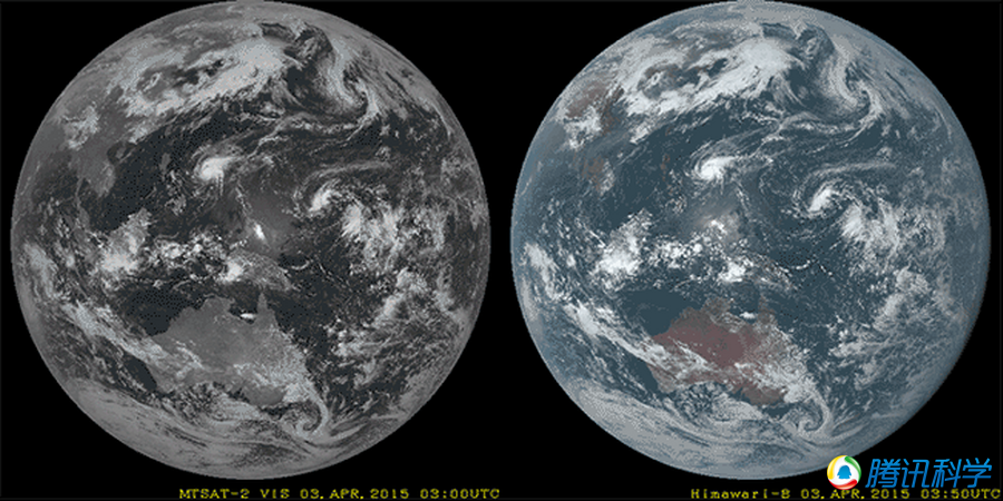 组图:日本气象卫星拍摄到地球真实色彩图像