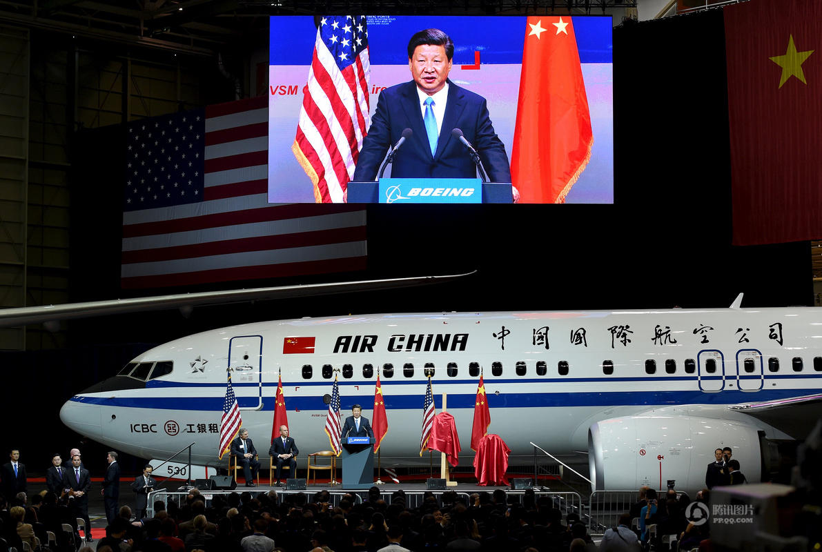 习近平参观波音公司商用飞机制造厂_不喜欢猫