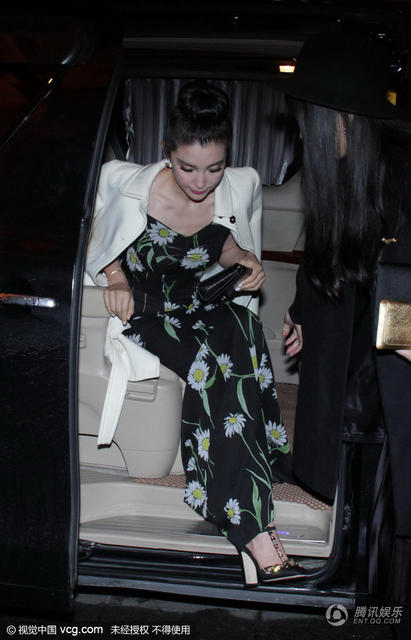 李冰冰着印花长裙 端庄优雅御姐范儿十足(组图)