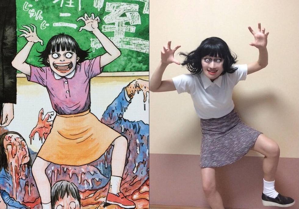 日本美女cos伊藤润二漫画 还原度爆表超惊悚!