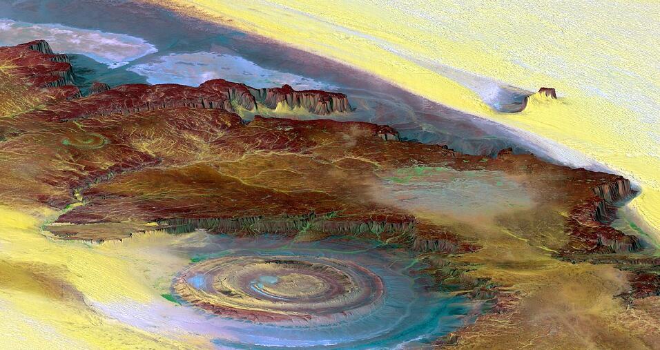 最奇特的_卫星拍摄的地球表面 色彩斑斓若一幅幅水彩画