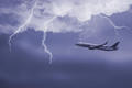  An airliner struck by lightning