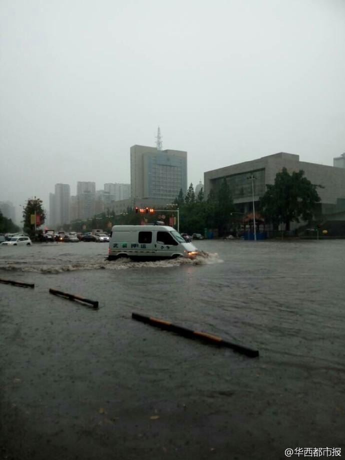 小学生暴雨中扶老人过马路 被积水冲倒溺亡(组图)