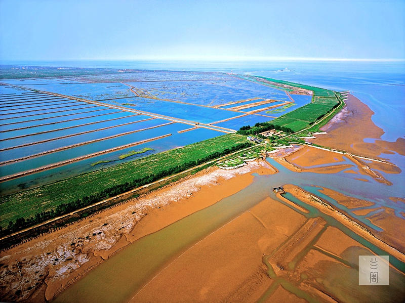 从空中看中国:黄河入海口,这里的陆地 海阔山遥.