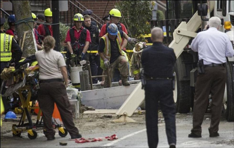 美国波士顿水管爆裂 工人目睹两位同事被淹死(图)