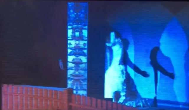 乐基儿上台前跌倒 淡定爬起继续走秀 (组图)