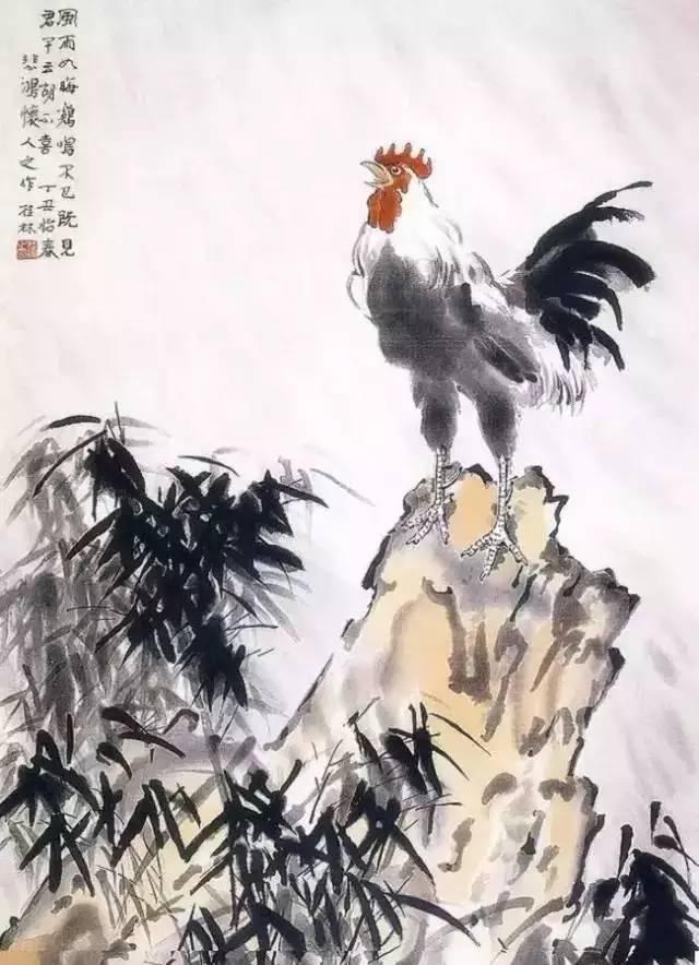 徐悲鸿画鸡,也是一绝