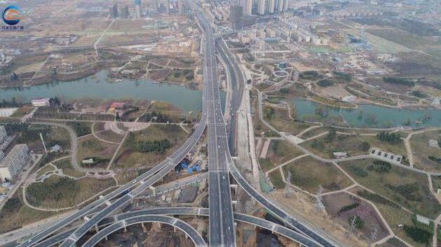 航拍:郑州农业路高架西三环试通车