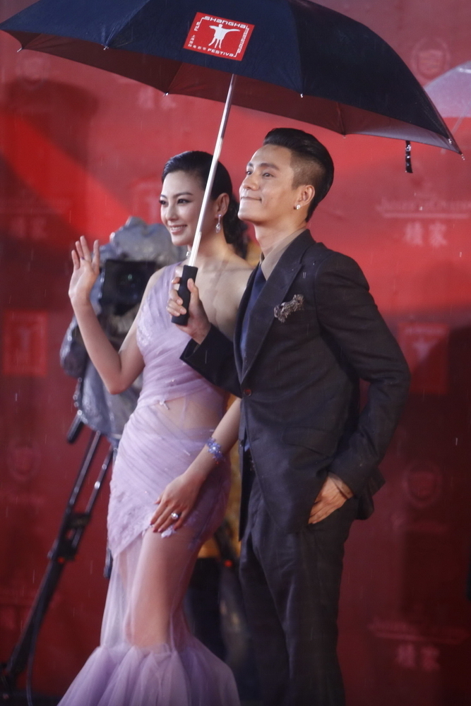 上海电影节红地毯张雨绮透视裙玩性感