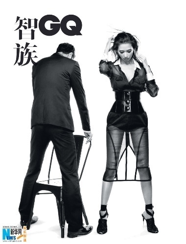 组图:林志玲穿透视装拍写真 被猛男搂抱秀美腿