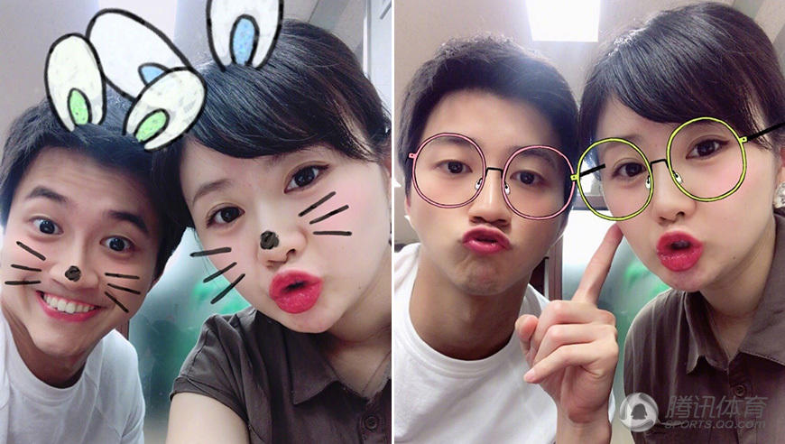 组图:福原爱夫妻日常秀恩爱 嘟嘴卖萌玩自拍