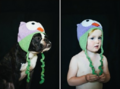宝宝与狗狗的“神同步” 摄影师妈妈的完美作品