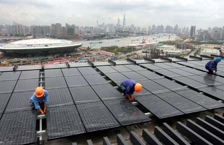 上海世博会太阳能发电工程即将并网发电(图)_