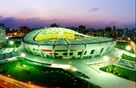 北京奥运会足球分赛场 上海体育场是建筑经典