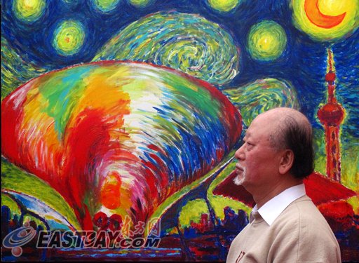 台湾老人自费万元购票看馆完成百幅世博油画