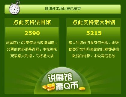 世博杯半决赛:意大利馆大胜法国馆晋级决赛