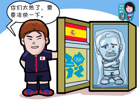 漫画奥运会:日本撂倒足球巨人 甩国足两条街