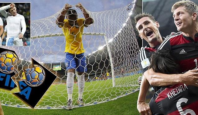 世界杯早报-德阿决战创纪录 巴西被放水仍1-7 