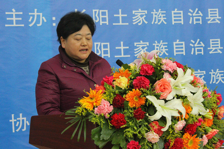 长阳助学启智工程理事会执行会长聂德媛介绍"英子姐姐"助学情况