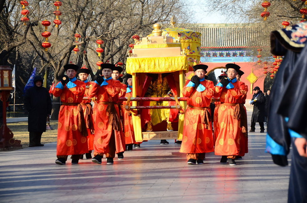 高清:北京天坛祭天仪式 皇帝首次坐轿出席