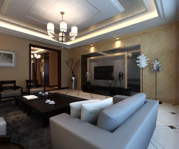 现代式家居装修图 榻榻米+创意灯饰营造164平