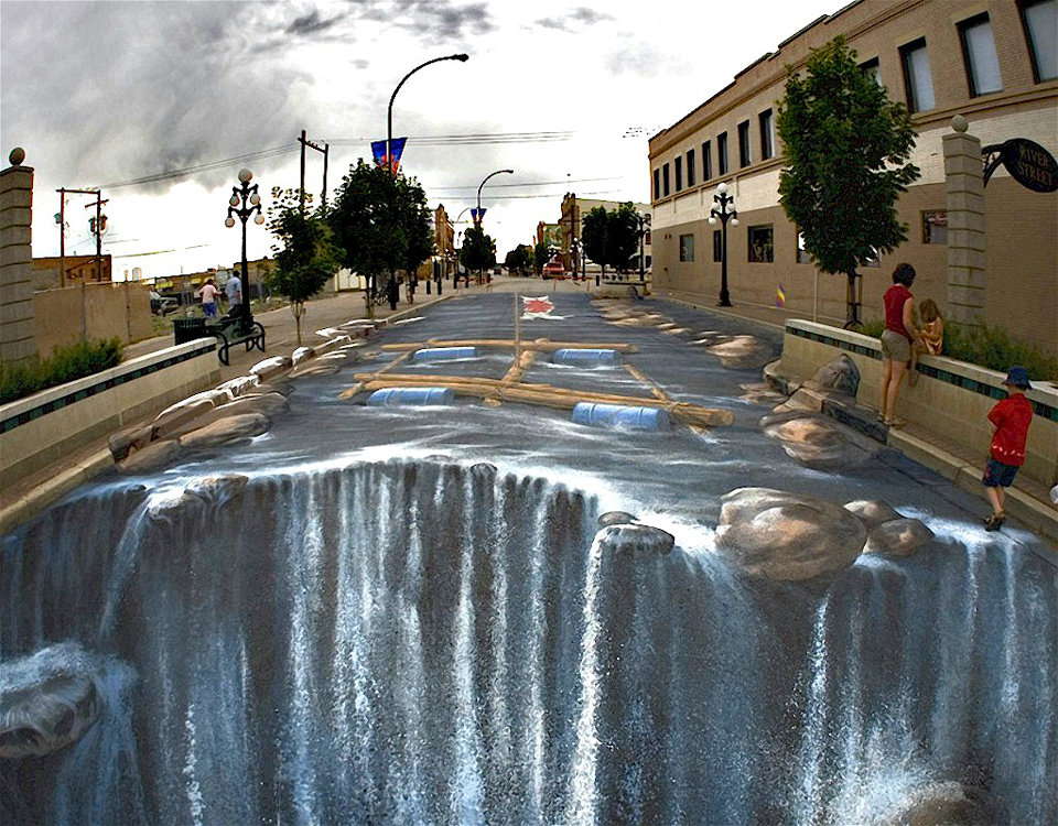 欺骗眼球的艺术 超震撼街头3d立体画一览