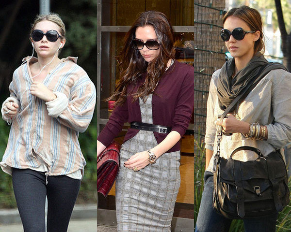 左起：阿什莉·奧爾森 (Ashley Olsen)；維多利亞·貝克漢姆 (Victoria Beckham)；杰西卡·阿爾芭 (Jessica Alba)