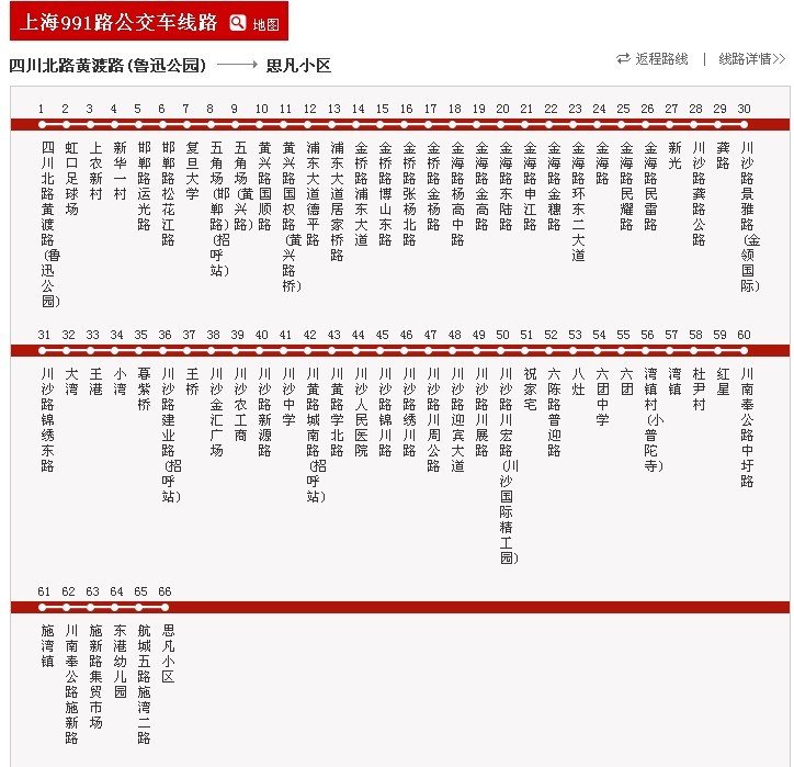 上海最长公交线991路:若遇堵车往返最长9小时