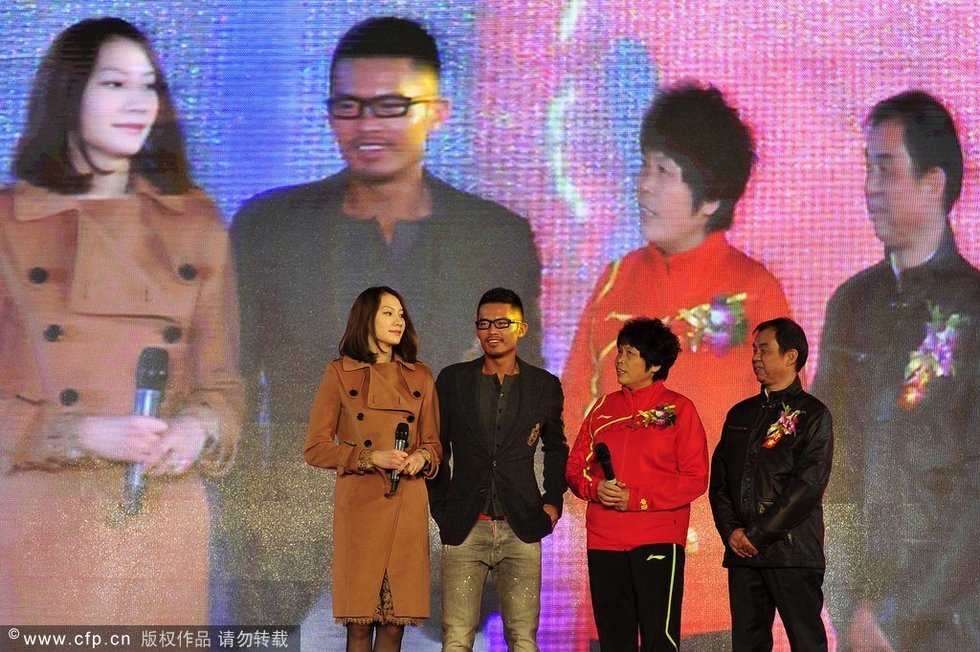 高清：林丹夫妇同父母出席活动 宣布造人计划图片