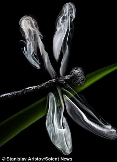 俄摄影师使用火柴创造美妙火焰圣诞树图片