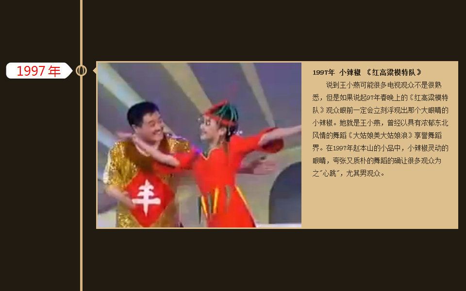 1997年小辣椒《红高粱模特队; 三十年,我们追的春晚女神 - 感恩之心