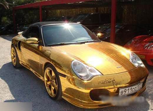 纯黄金版保时捷图赏+整车价值过亿