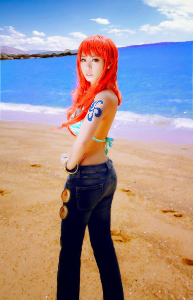 东方网-东方游戏-海贼王沙滩 性感 COS  娜美 比