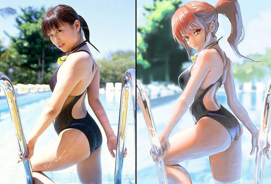 组图:性感动漫少女与真人美女