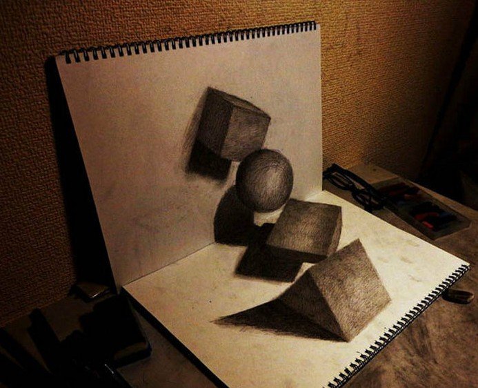 栩栩如生的3d立体素描画