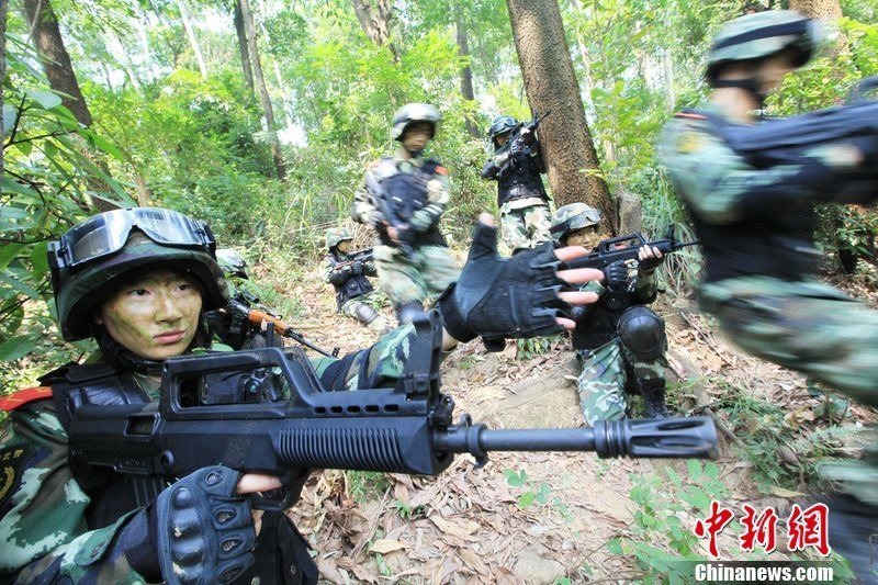 驻深圳武警女兵大练兵 咬钢刀在林中反恐 - 军中之花 - 军中之花博客 驻深圳武警女兵大练兵 咬钢刀在林中反恐 - 军中之花 - 军中之花博客
